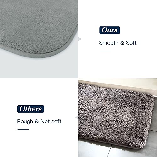 Alfombra Baño, Alfombra de Baño de Rápida Absorción del Agua, Alfombra Baño Antideslizante, Alfombrilla Baño Semicircular, Alfombra Ducha Lavables en Lavadore, para Baño y Cocina (40 x 60cm, Gris)