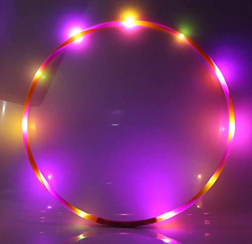 alldoro 63031 Hoop Fun - Aro de 72 cm de diámetro con 11 Luces LED para Deportes, Fitness y Gimnasia, para niños a Partir de 4 años y Adultos, Color Rosa y Naranja