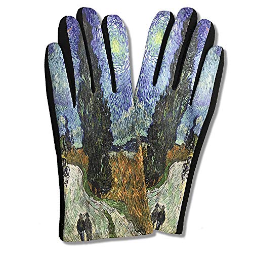 allsas Guantes impresión cuadro Van Gogh Ciprés Touch Screen