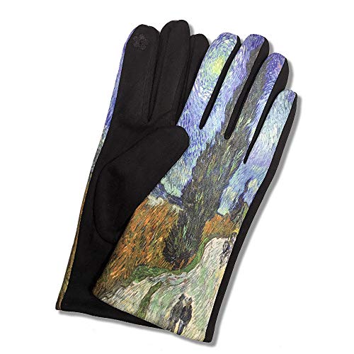 allsas Guantes impresión cuadro Van Gogh Ciprés Touch Screen