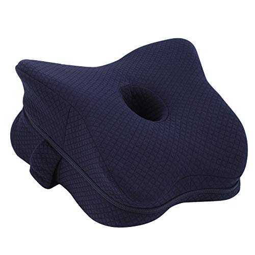 Almohada de Rodilla, Almohada ortopédica de Espuma viscoelástica para piernas para Dolor de Cadera, ciática, Dolor de piernas, Dolor de Rodillas, cojín de Pierna para Cama de Embarazo (Azul Marino)