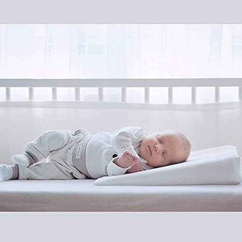 Almohada para bebé antiplagiocefalia marca CE para bebés y niños Medical Device anti reflujo antiasfixia hipoalergénico Made in EU y OEKO-TEX® para cuna y cuna desenfundable 40 x 36 (blanco)