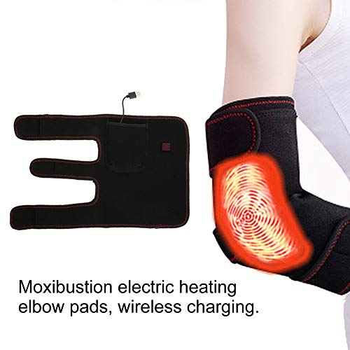 Almohadilla para codo, Calentamiento, Guardia del codo, USB ajustable, Calentamiento, Codo, tenista, Golfistas, Codo, soporte para la tendinitis, Alivio del dolor