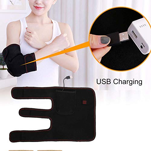 Almohadilla para codo, Calentamiento, Guardia del codo, USB ajustable, Calentamiento, Codo, tenista, Golfistas, Codo, soporte para la tendinitis, Alivio del dolor