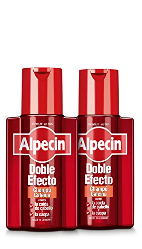 Alpecin Doble Efecto 2x 200ml | Champu anticaida hombre y anticaspa hombre | Alpecin Champu con cafeina tratamiento para la caida del cabello y caspa