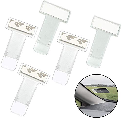 Amacoam Pinza de Plástico para Parabrisas de Coche Clip para Parabrisas de Coche Palo en Boleto de Estacionamiento del Parabrisas Clip Transparente para Tarjeta, Boletos de Estacionamiento 5 Piezas