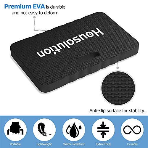 Amasawa 45 x 28 x 4 cm Almohadilla de Rodillas Gruesa para Rodillas Portátil Multifuncional para el Hogar Baño de Bebé Jardinería Ejercicio de la Yoga (Negro)