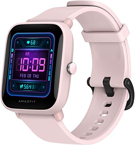 Amazfit Bip U Pro Smart Watch Reloj Inteligente con GPS Incorporado 60+ Modos Deportivos 5 ATM Fitness Tracker Oxígeno Sangre Frecuencia cardíaca Monitor de sueño y estrés 1.43 "Pantalla táctil, Pink