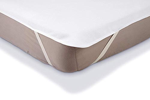 Amazon Basics - Protector de colchón de moletón impermeable 90 x 200 cm