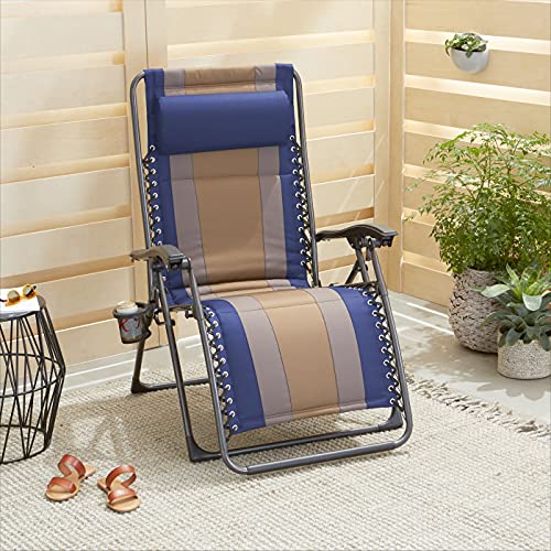 Amazon Basics - Silla acolchada con gravedad cero, de color azul