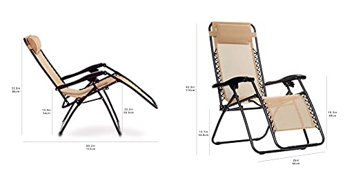 Amazon Basics Silla Gravedad Cero, Beige