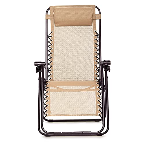 Amazon Basics Silla Gravedad Cero, Beige