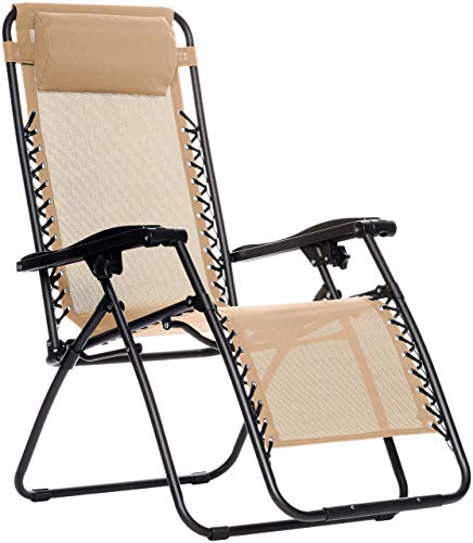 Amazon Basics Silla Gravedad Cero, Beige