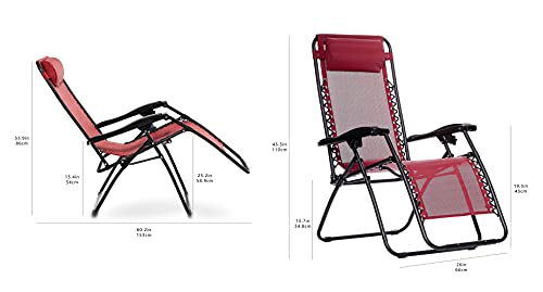 Amazon Basics Silla Gravedad Cero, burdeos