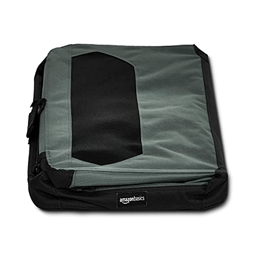 Amazon Basics - Transportín plegable para mascotas suave, alta calidad, 76 cm, Gris