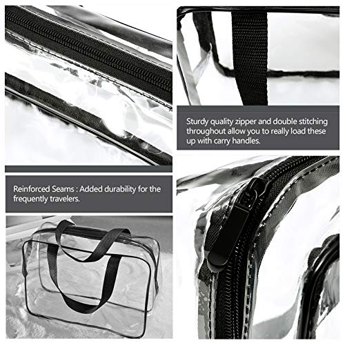 Amazon Brand - Eono Bolsas de Aseo Transparente Neceseres de Viaje Unisexo Bolsa de Cosmético Neceser PVC Impermeable Organizador de Viaje - 3-Pcs