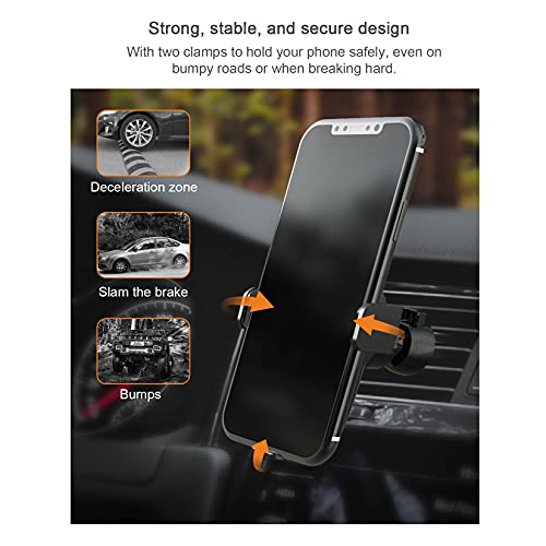 Amazon Brand - Eono C3 Cargador inalámbrico Coche con Sensor electromagnético, Qi-Certified 15W MAX Carga rápida Soporte móvil Coche Carga inalambrica Compatible con iPhone13/Samsung/Huawei(Negro)