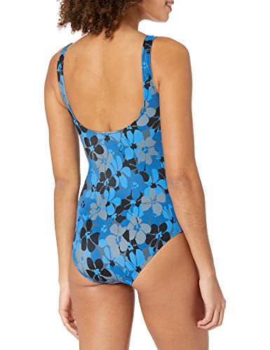 Amazon Essentials - Bañador clásico para mujer, Azul Floral, US S (EU S)