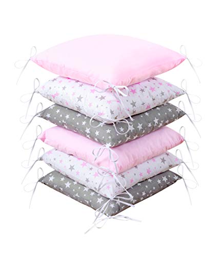 Amilian Protector de bordes para cuna de bebé, suave, protección para los bordes de la cuna, 210 cm, para parque de juegos, cama infantil, cojín para habitación infantil (Design48)