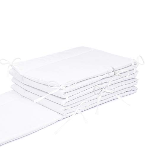 Amilian® - Protector de cabeza para cuna, 420 x 30 cm, 360 x 30 cm, 180 x 30 cm, protector del bordes para bebés, en color blanco Talla:360x30cm