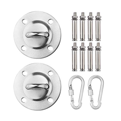 Anclaje, Anclaje para Pared, Ganchos de Techo, de Techo con Tornillos y Pared para Entrenamiento de Suspensión, Acero Inoxidable (2Pcs)