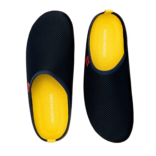 Andrés Machado - Zapatillas de estar por casa para hombre y mujer de verano - DYNAMIC-SPRING- Slippers - Para Unisex Adulto - Suela de goma vulcanizada resistente y antideslizante - Azul Marino, EU 41