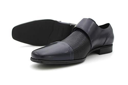 ANGEL INFANTES - Zapato Fino de Fiesta, de Piel, con Cierre de Velcro, para: Hombre Color: Oceano Talla:41