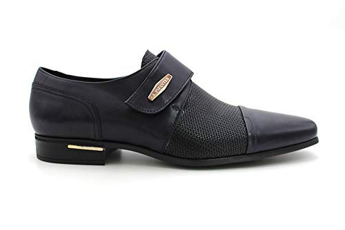 ANGEL INFANTES - Zapato Fino de Fiesta, de Piel, con Cierre de Velcro, para: Hombre Color: Oceano Talla:41