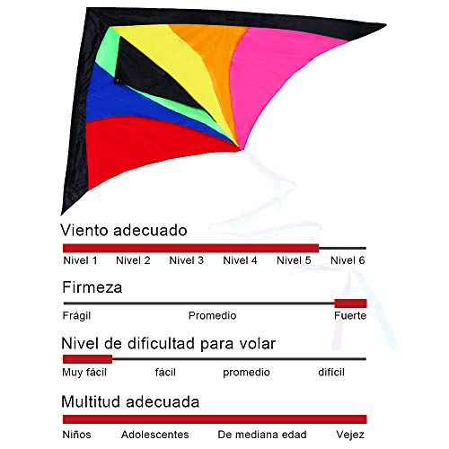 Anpro Gran Cometa para Niños y Adultos- Fácil de Volar con Viento Fuerte o una Suave Brisa Velas Niños