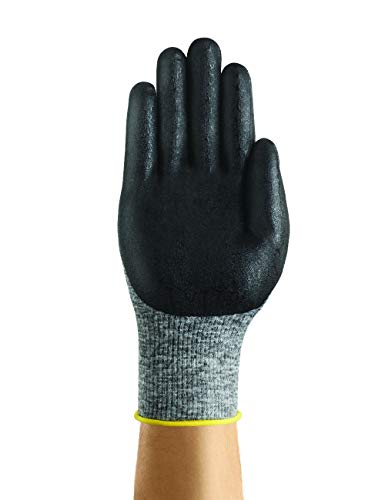 Ansell HyFlex 11-801 Guantes de Trabajo Mecánico, Tecnología Mejorad Agarre y Confort, Protección Mecánica Industrial, Seguridad y Destreza, Guante Multiuso Hombre Mujer, Negro, Talla XL (12 Pares)