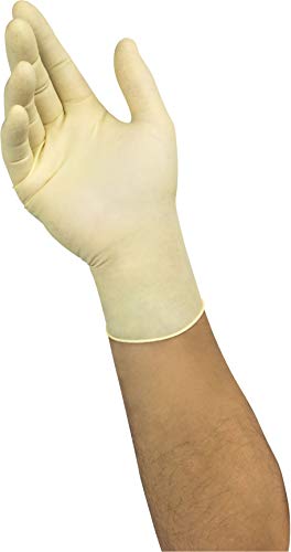 Ansell Microflex 63-864 Guantes Desechables Látex Sin Polvo, Protección Mecánica y Quimica, Industria Alimentaria, Resistencia y Destreza, Guante de Trabajo Multiuso, Blanco, Talla M (100 Guantes)