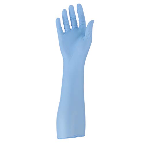 Ansell Microflex 93-243 Nitrilo Guantes con Puño más Largo Para Industrias de Procesado de Alimentos o Ciencias de la Vida, Azul, Tamaño XL (100 Guantes)