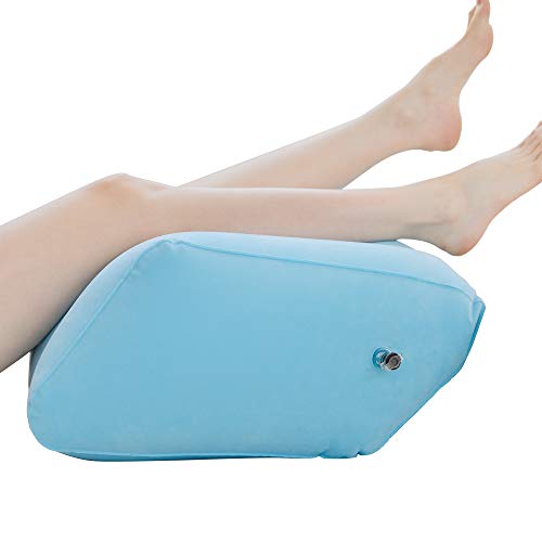 Antdvao Cojín Inflable para La Pierna, Almohadilla de Pie Inflable PortáTil, Almohadilla de Pie FáCil de Inflar y Desinflar, Superficie de Flocado, Adecuada para Mujeres Embarazadas, Atletas