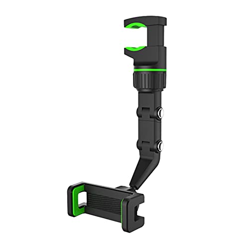 Anwangda Soporte para teléfono con espejo retrovisor de 360 °, soporte para teléfono y soporte para GPS, soporte para espejo retrovisor para la mayoría de los teléfonos móviles en el mercado (verde)