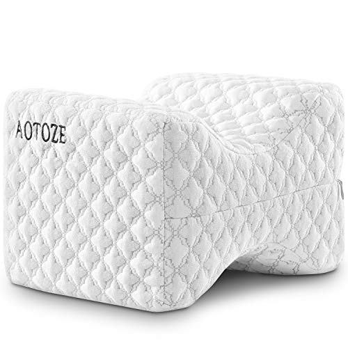 AOTOZE Almohada para Piernas para Dormir, Ergonómico Cojín Ortopédico，Almohadilla de Espuma Viscoelástica para Apoyo Cadera, Rodilla, Opción Ideal para Dormir de Lado