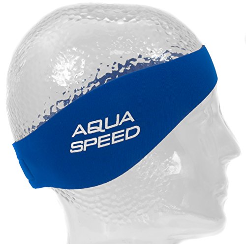 Aqua Speed EARBAND/EARBAND JR | Banda para la Cabeza | Niños | Adultos | Neopreno | Natación | Cinta de los oídos | Banda para el Cabello | Azul