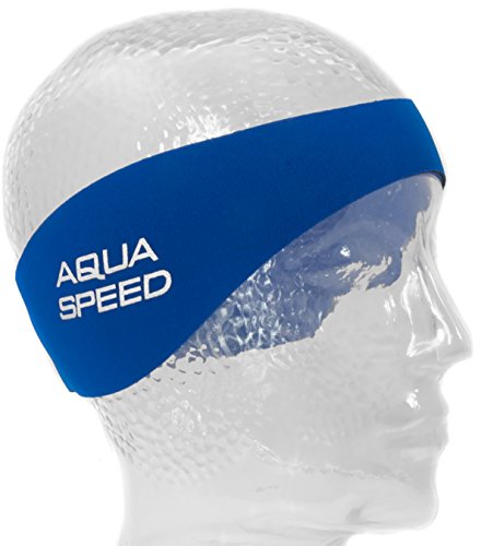 Aqua Speed EARBAND/EARBAND JR | Banda para la Cabeza | Niños | Adultos | Neopreno | Natación | Cinta de los oídos | Banda para el Cabello | Azul