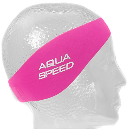 Aqua Speed EARBAND/EARBAND JR | Banda para la Cabeza | Niños | Adultos | Neopreno | Natación | Cinta de los oídos | Banda para el Cabello | Rosa