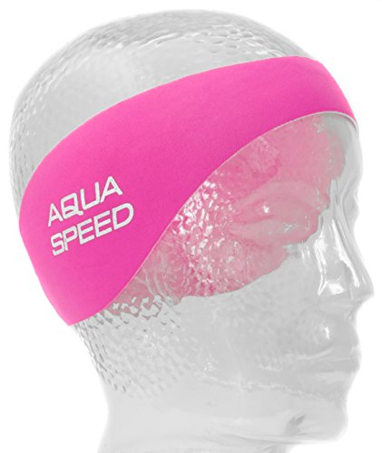 Aqua Speed EARBAND/EARBAND JR | Banda para la Cabeza | Niños | Adultos | Neopreno | Natación | Cinta de los oídos | Banda para el Cabello | Rosa