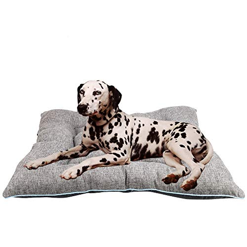 Arcoiris Colchoneta Mascota Cama Perro, Cama de Perros Grandes, Cama para Perros, Cama para Mascotas Desmontable y Extraíble Lavable 90 x 70 x 13CM (L, Gris)