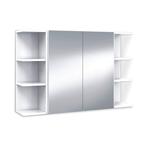 ARKITMOBEL Modulo Rinconero para Baño, Mueble con Estantes, Acabado en Blanco Brillo, Medidas: 20 cm (Ancho) x 65 cm (Alto) x 19,5 cm (Fondo)