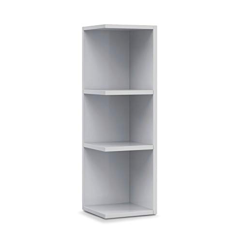 ARKITMOBEL Modulo Rinconero para Baño, Mueble con Estantes, Acabado en Blanco Brillo, Medidas: 20 cm (Ancho) x 65 cm (Alto) x 19,5 cm (Fondo)