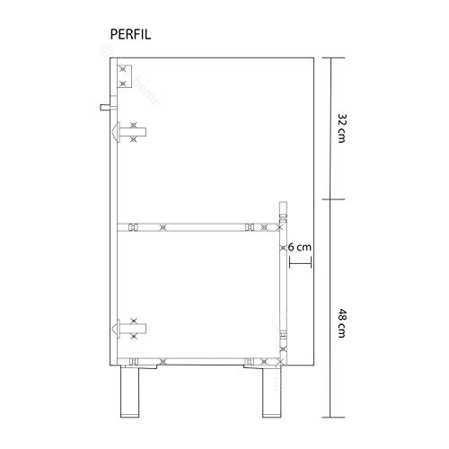 ARKITMOBEL Mueble de Baño con 2 Puertas y Espejo, Modulo Baño, Modelo LC1, Acabado en Blanco Brillo, Medidas: 60 cm (Ancho) x 80 cm (Alto) x 45 cm (Fondo)