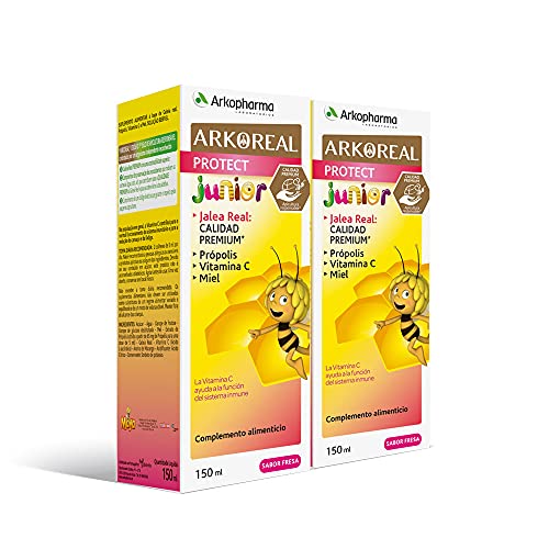 Arkopharma Arkoreal Jarabe Protect Niños BIO 140 ml Pack x2, Jalea Real, Própolis, Vitamina C, Acerola y Miel, Aumenta y Refuerza Defensas, Cansancio, Complemento Alimenticio