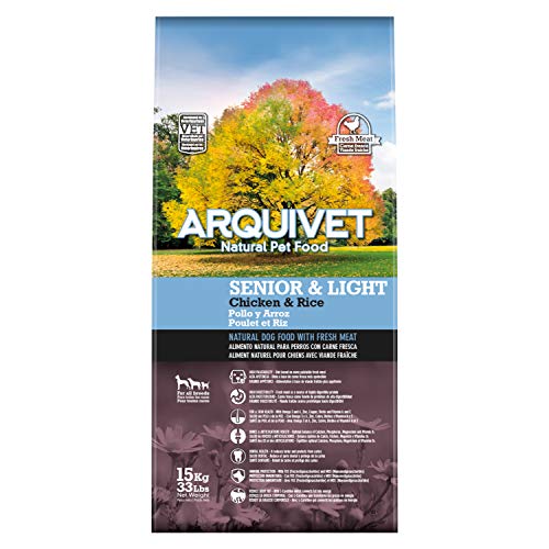 ARQUIVET Senior & Light Pollo y arroz 15 kg - Pienso Natural para Perros Mayores o con sobrepeso - Alimento seco para Perros - Pienso Super Premium - Perros Avanzada Edad - Perros a Dieta