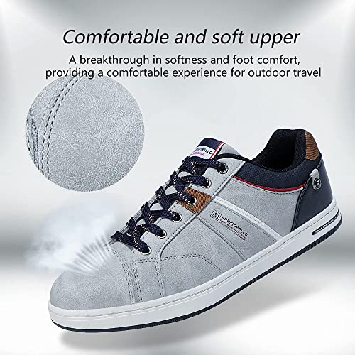 ARRIGO BELLO Zapatos Hombre Vestir Casual Deportivas Zapatillas Sneakers Caminar Correr Deportivas Gimnasio Moda cómodo Viajar Talla 41-46 (Gris, Numeric_42)