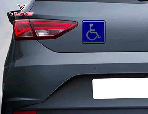 Artstickers 2 Unidades. Discapacitado Minusválido para Uso Coche Furgoneta Camión Pegatina Identificativa Minusválido (Azul Oscuro)