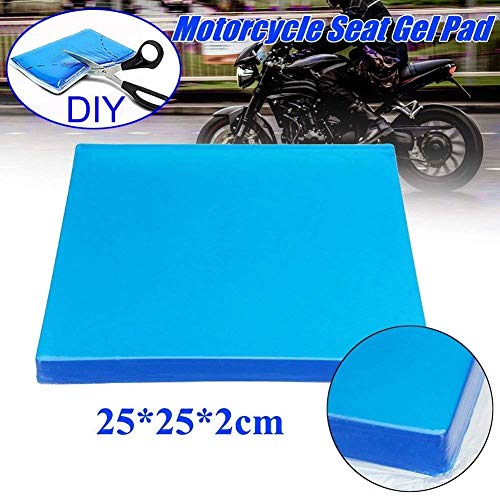 Asiento de la motocicleta DIY Saddle Gel Pad Esteras de Absorción de Choques Reducir la Fatiga Cómodo Cojín de Tela de Enfriamiento Suave (25 * 25 * 2cm)