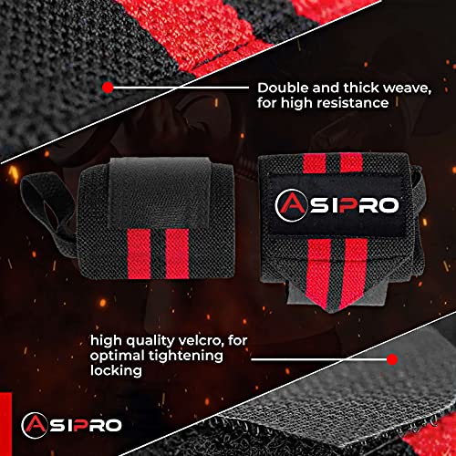 ASIPRO Muñequeras Gym Hombre y Mujer Soporte de Muñeca con Agarre Pulgar Wrist Wraps Gym Ideal para Musculación, Gimnasio, Boxeo, Calistenia Muñequeras Powerlifting