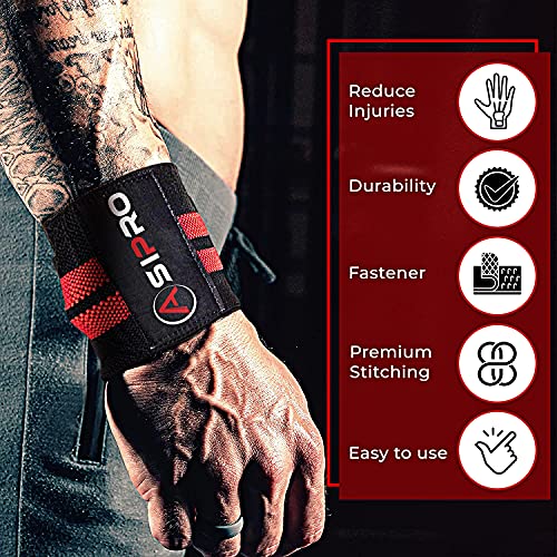 ASIPRO Muñequeras Gym Hombre y Mujer Soporte de Muñeca con Agarre Pulgar Wrist Wraps Gym Ideal para Musculación, Gimnasio, Boxeo, Calistenia Muñequeras Powerlifting